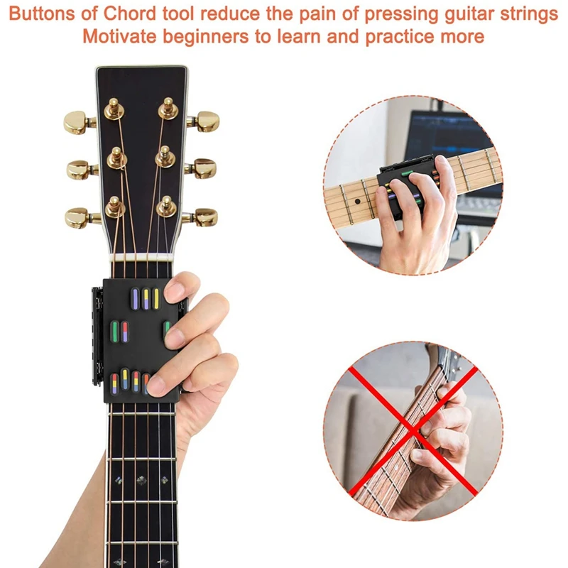 Guitar Chord Tool, Beginner One-Key Chord Guitar Learning Tools, Guitar Practice Assisted Tool Guitar Accessories