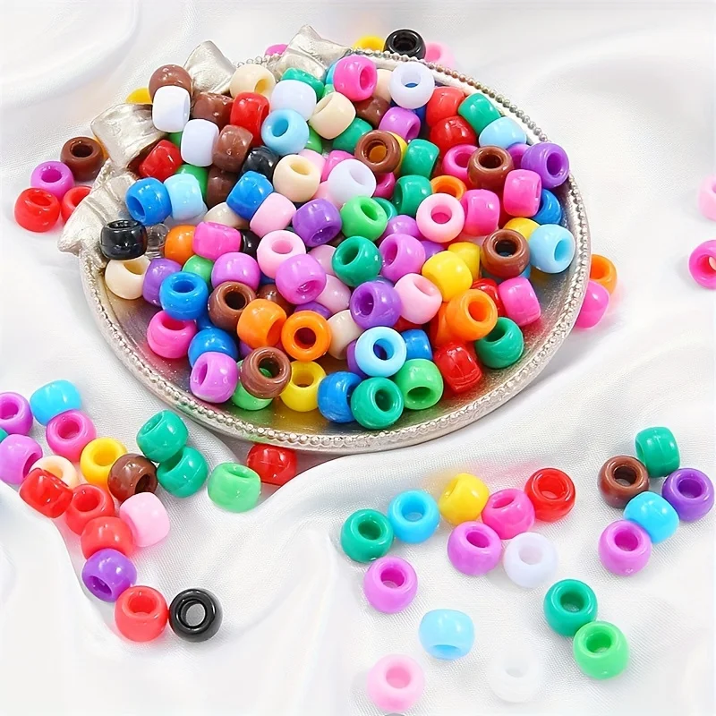 100/6x9mm Colored Plastic Cubic Spacer Beads for Jewelry DIY Bracelet Necklace Handmade Tool Kit Other Handmade Decorations