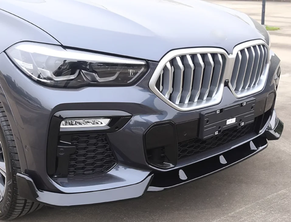 Für BMW X6 G06 M Sport 2019 2020 2021 2022 2023 3 stücke frontschürze lip splitter diffusor spoiler ABS glänzend schwarz körper kit