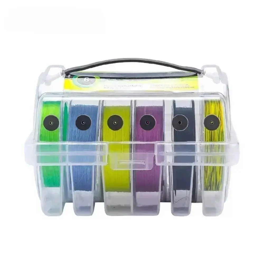 

Large Capacity Fishing Tackle Box 6 Compartments PP Soft Fishing Line Storage Box Transparent Waterproof