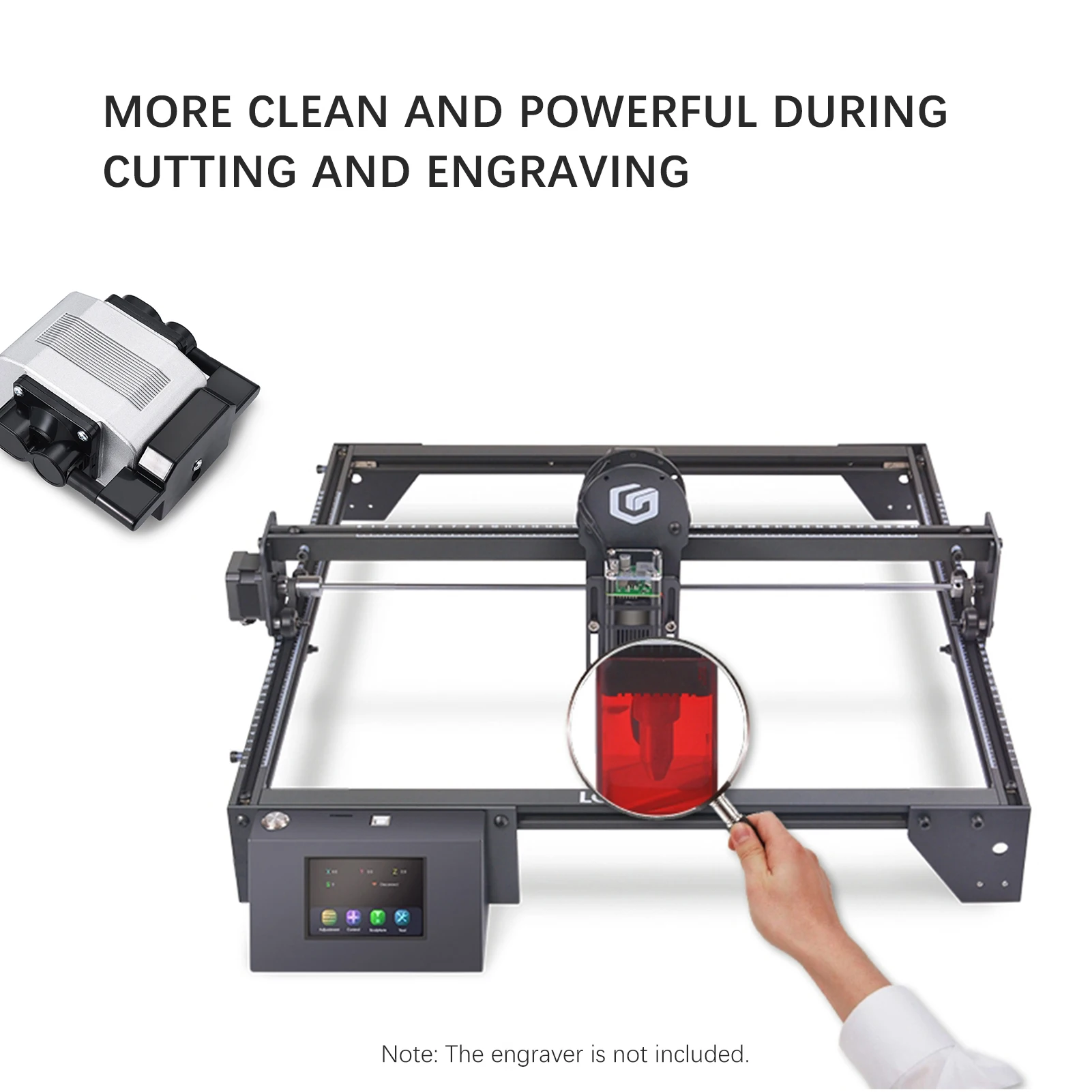 LONGER Air Assist Kit for RAY5 20W Laser Engraver 30L/Min Large Airflow 0.03MPa Low Noise Air Assist Pump for CNC Cutter Laser