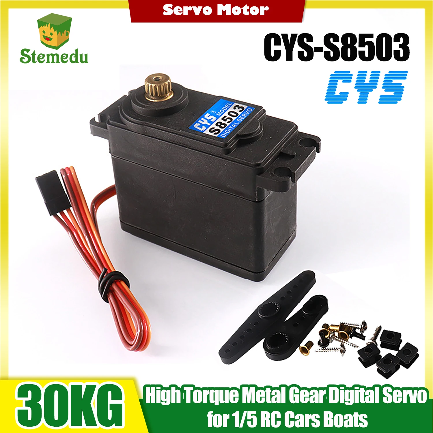 Servo digitale a coppia elevata da 30 kg 17T Metal Gear CYS-S8503 Servo HV per 1:5 RC Car Redcat HPI Baja 5B SS Car Truck Robot
