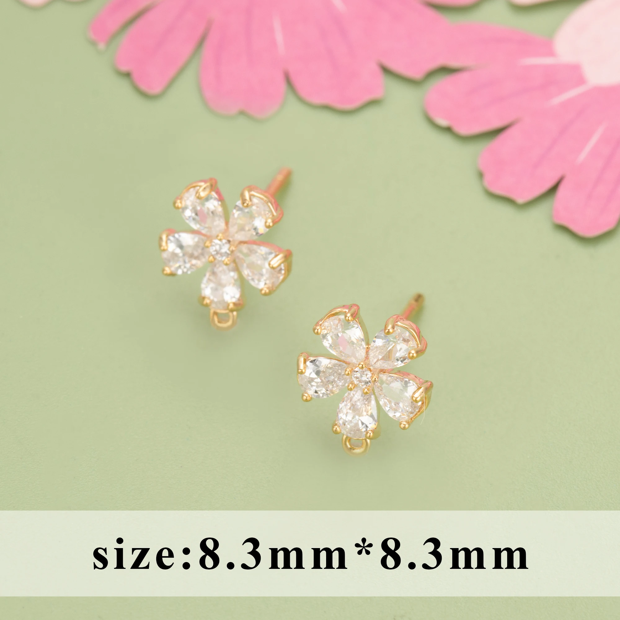 YEGUI MC51,jewelry accessories,18k gold plated,copper,zircons,jewelry findings,charms,diy earrings,jewelry making,6pcs/lot