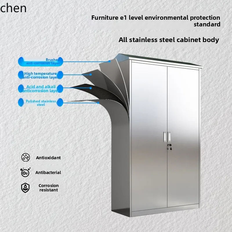 ZML Stainless Steel Outdoor  Tool Cabinet Storage Floor-standing Courtyard Cabinet Waterproof Sunscreen Outdoor Storage Cabinet