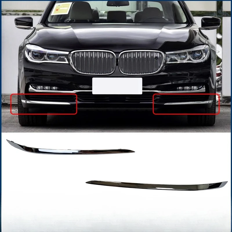 Applicabile alla striscia di rivestimento della barra anteriore BMW serie 7 730 740 striscia galvanica per fendinebbia 750 striscia luminosa cromata 760