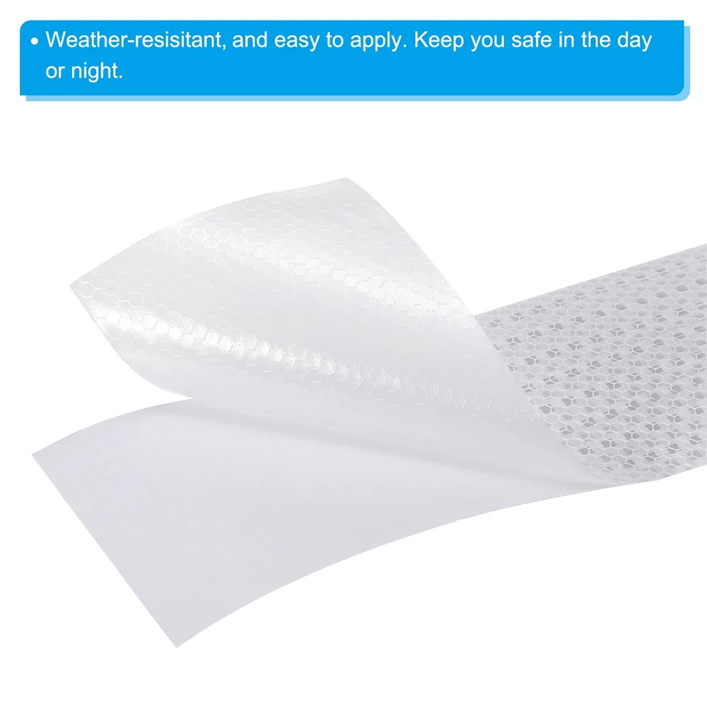 Satop Cinta Shiny White Reflective Tape 8Inch x10FT Waterproof High Visibility Warning Safety Adhesive Sticker Reflector For Car