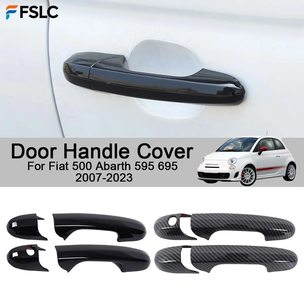 

Car Decoration Door Handle Cover For Fiat 500 Abarth 595 695 2007-2023 Cars Exterior Accessories Upgrade Modify A Car