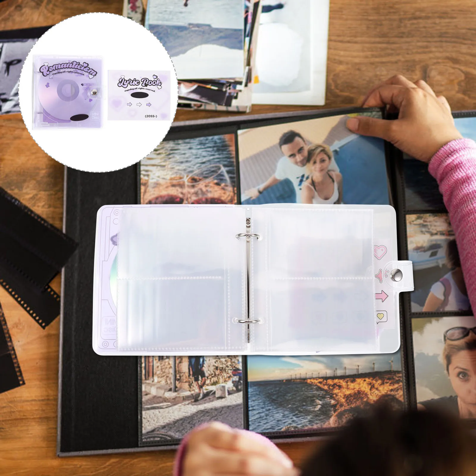 

Mini Photo Album Holder Organizer Book Storage Small Albums Card Cover Violet Pp Cute Binder
