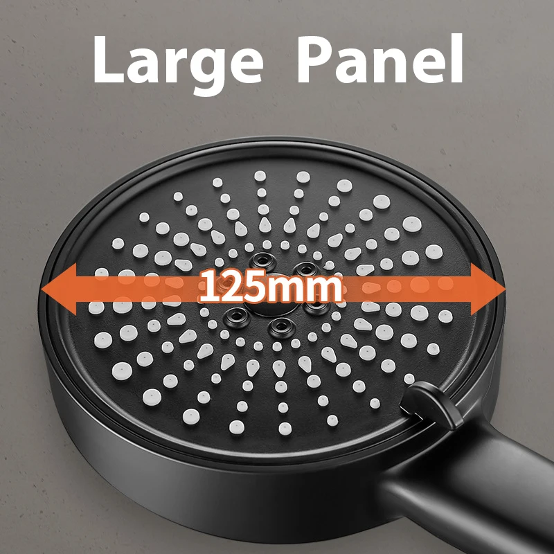 12.5cm 5 Modes Big Panel Shower Head Adjustable High Pressure Rainfall Shower Set Water Saving Shower Head Bathroom Accessories