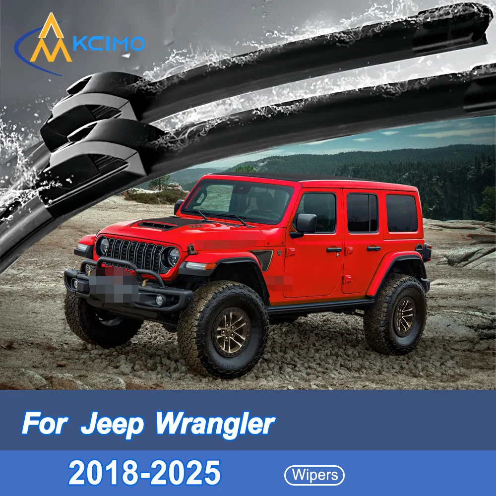 

Silent Wiper Blades For Jeep Wrangler JL 2018-2025 Waterproof Windshield Cleaner 2PCS Car Accessories