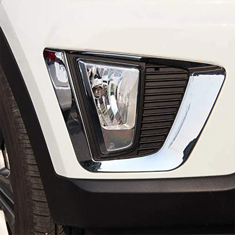 for Hyundai Creta Ix25 Accessories Front Fog Lights Cover Frame Trim ABS Chrome Exterior Decoration 2017 2018