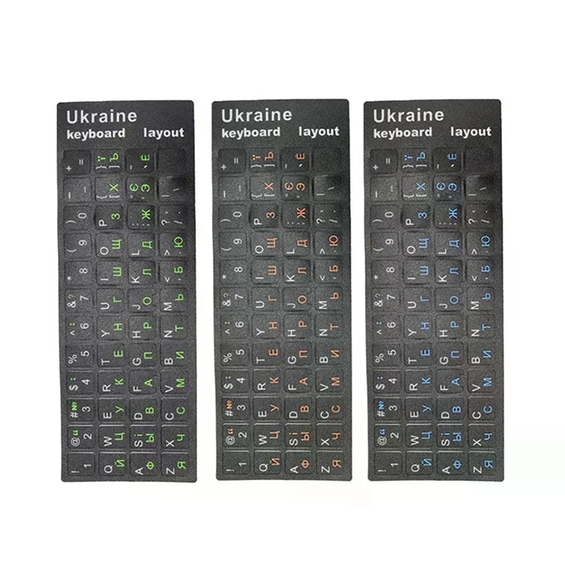Ukraine Language Ukrainian Keyboard Sticker Durable Alphabet Black Background For PC Laptop Accessorie Computer Keyboard