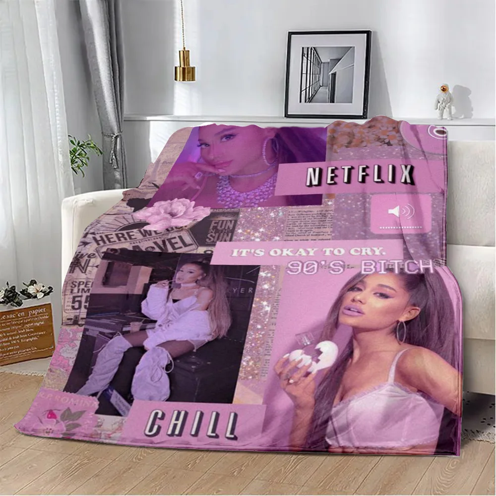 Singer A-Ariana Grande Printed Blanket Picnic Blankets Warm Blanket Soft and Comfortable Blanket Home Travel Birthday Gift