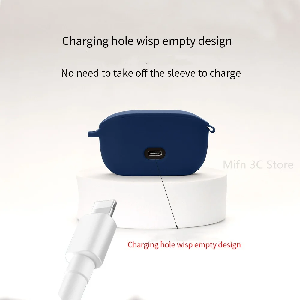 غلاف حماية من السيليكون لـ JBL Vibe 100 TWS - True سماعات لاسلكية داخل الأذن غطاء حماية من السيليكون مع سلسلة مفاتيح لـ JBL wave100 TWS