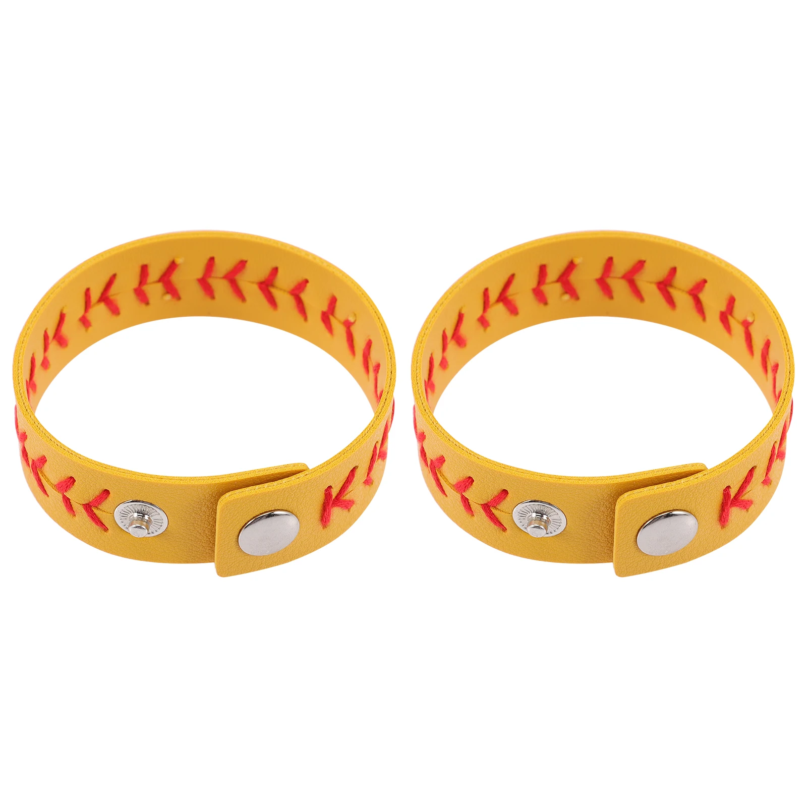 

2 pcs PU Bracelets Softball Wristb s Braided Jewelry for Players Sports Ball Party Favors Fits Most Wrist Sizes