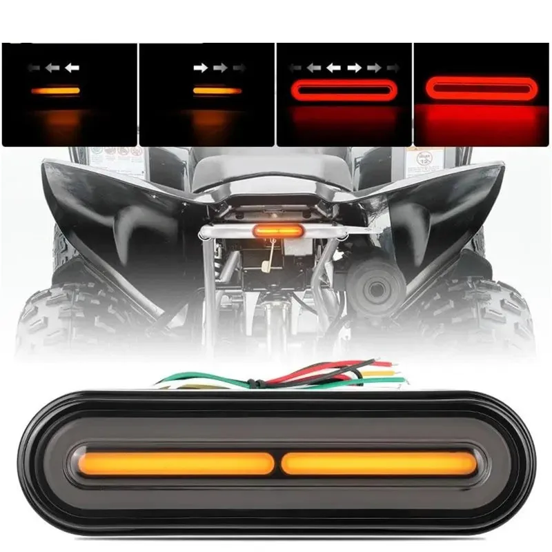 

2pcs 3-in-1 LED Brake Light 10-80V for Electric Vehicles Motorcycles 60LED Dual Color Combination Taillights Turn Signal Lights