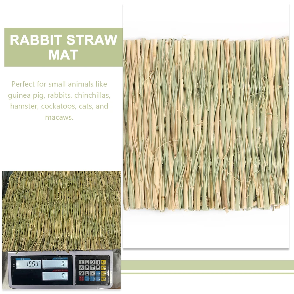 

5pcs Rabbit Straw Mat Natural Grass Woven Bed for Small Animals Guinea Pig Hamster Bunny Chew Toy No Odor Safe Comfortable Nest