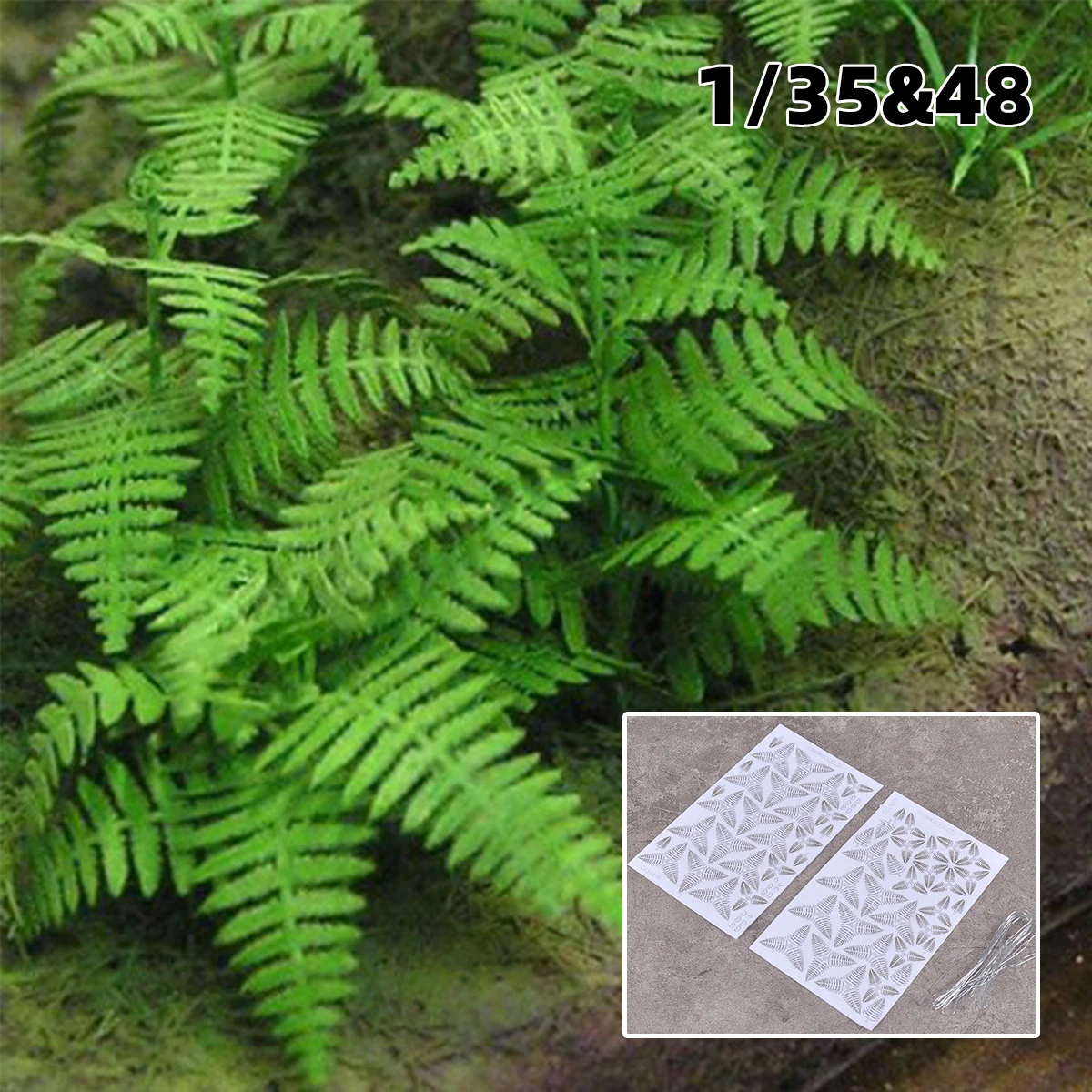 

Assembly 1/35 1/48 Scale Miniature Model Scene Vegetation Plants Bracken Fern Diorama Models Comes with Tree Trunk Materials
