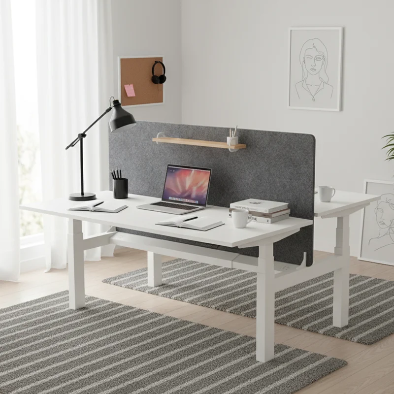 Dual Motor Electric Modern Aluminum Standing Desk Programmable Height Memory Commercial Grade Adjustable Desk Office Computer