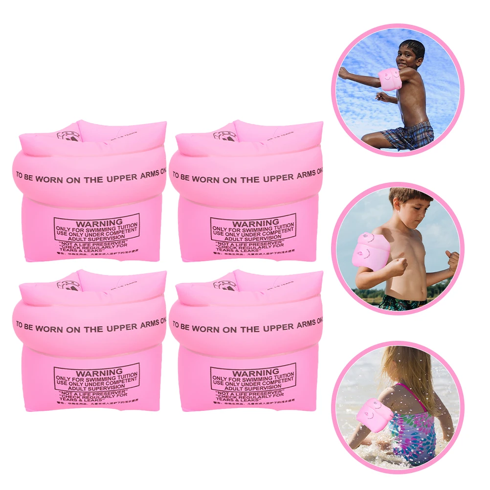 

4pcs Swimming Arm Floaties Pool Float Rings Inflatable Armbands Thickened Pvc Sleeve Leak-Proof Aeration Port Reusable Arm