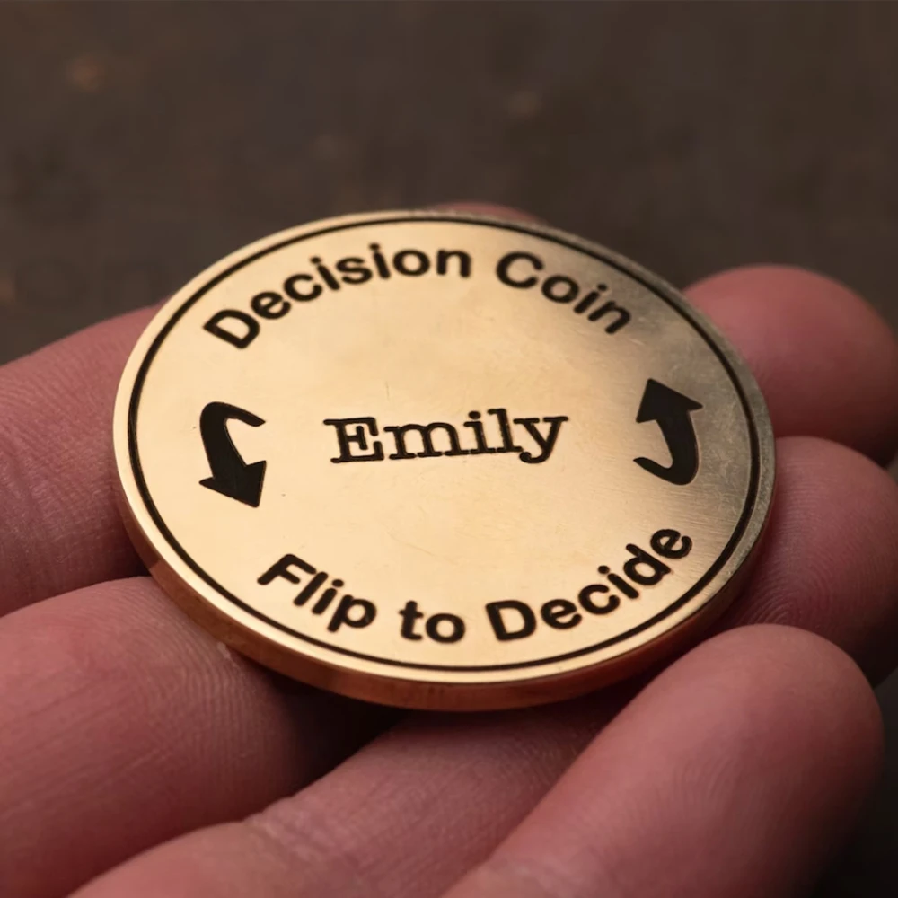 Decision Coin - Customized Engraved Coins - Couple Flip Coins - Gifts to Her/His - Anniversary Gifts - Birthday Gifts-