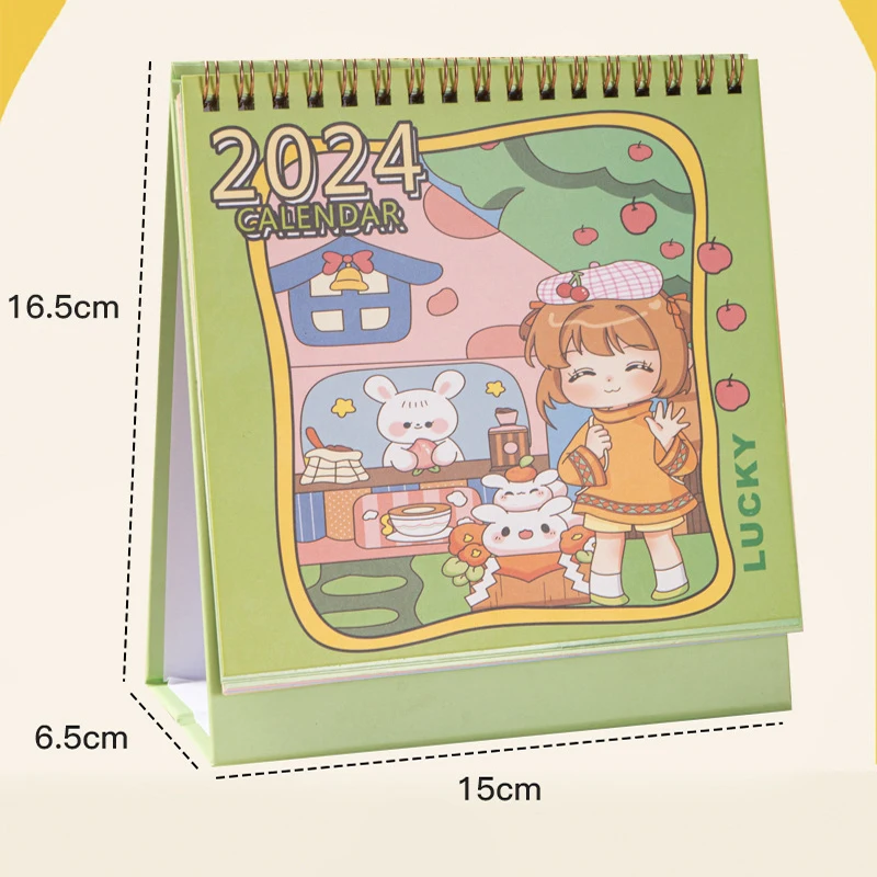 Cartoon Creative Desk Calendar Desktop Cute Girl Almanac Countdown Pendulum Piece Notepad Desktop Decoration Notes Calendar
