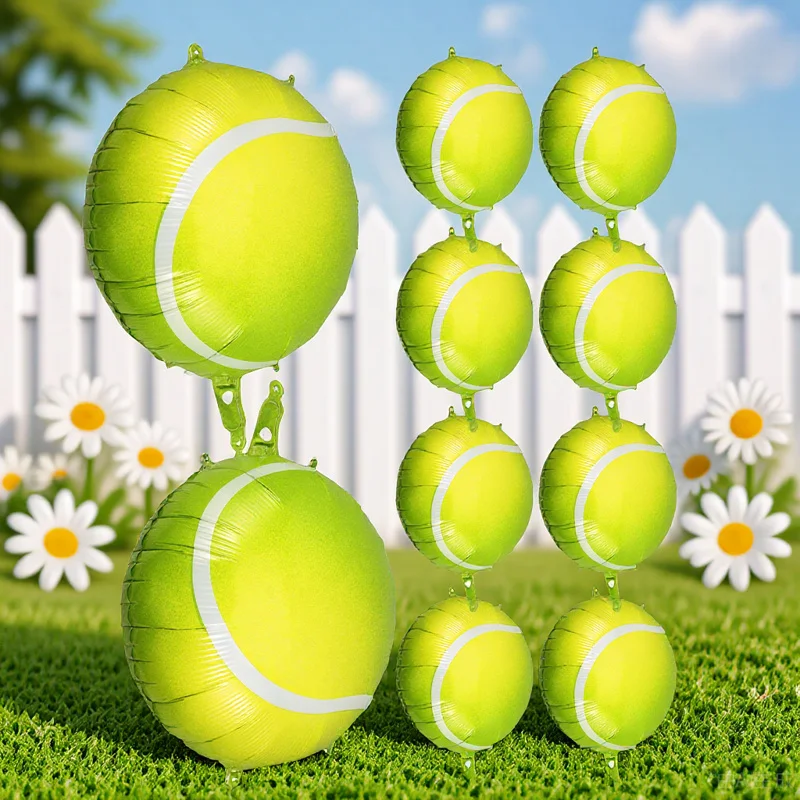 

10Pcs Tennis Balloons for Party Sports Themed Birthday Baby Shower Pool Party Decorative Balloon Scene Layout Props