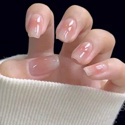 24pcs Nude Pink Blush False Nails Short Simple Korean Fake Nails for Girls Lady Wearable Full Cover Press On Nails Free Shipping