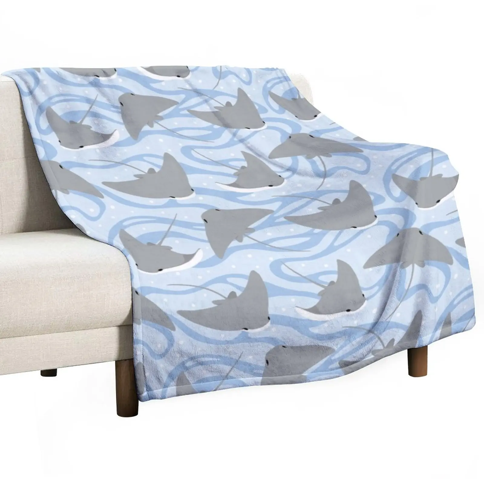 

Stingrays - Cownose Ray - Sticker Pack Throw Blanket Decorative Blankets Dorm Room Essentials Soft Big Blanket Flannel Fabric