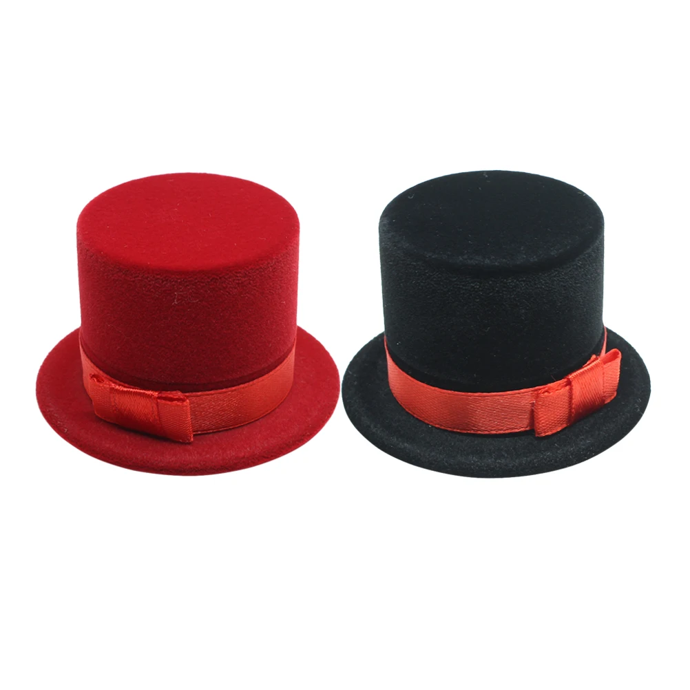 

2pcs Black Snowman Hat Ring Box Stud Case for Jewelry Portable Packaging Boxes Storage Organizer Christmas Gifts