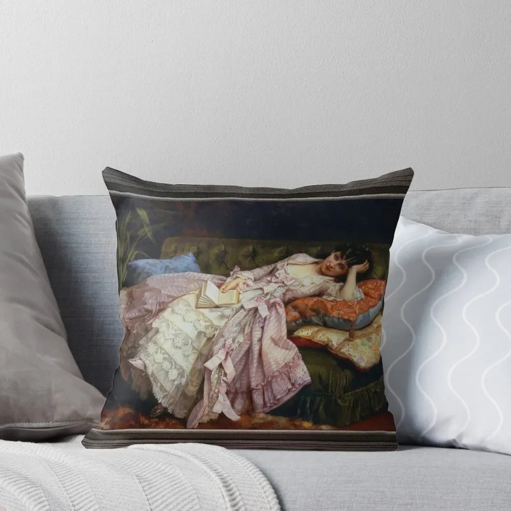 Sweet Doing Nothing by Auguste Toulmouche Throw Pillow Sofa Covers For Living Room sleeping pillows Anime pillow