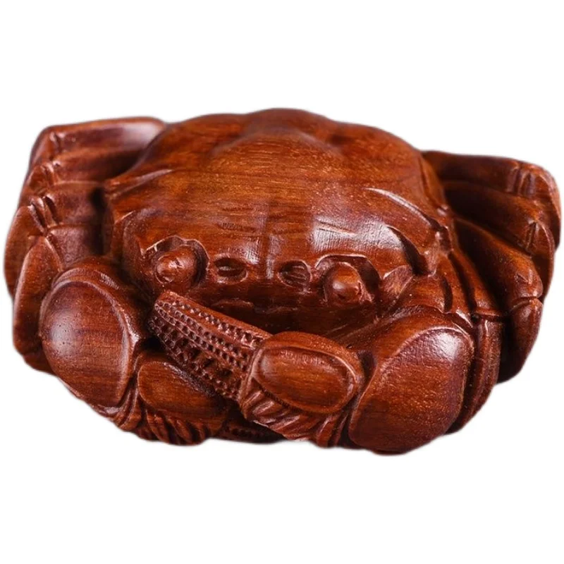 Huanghuali carving lucky crab hand handle piece Bafanglai Cai Wenwan men's wood carving pendant