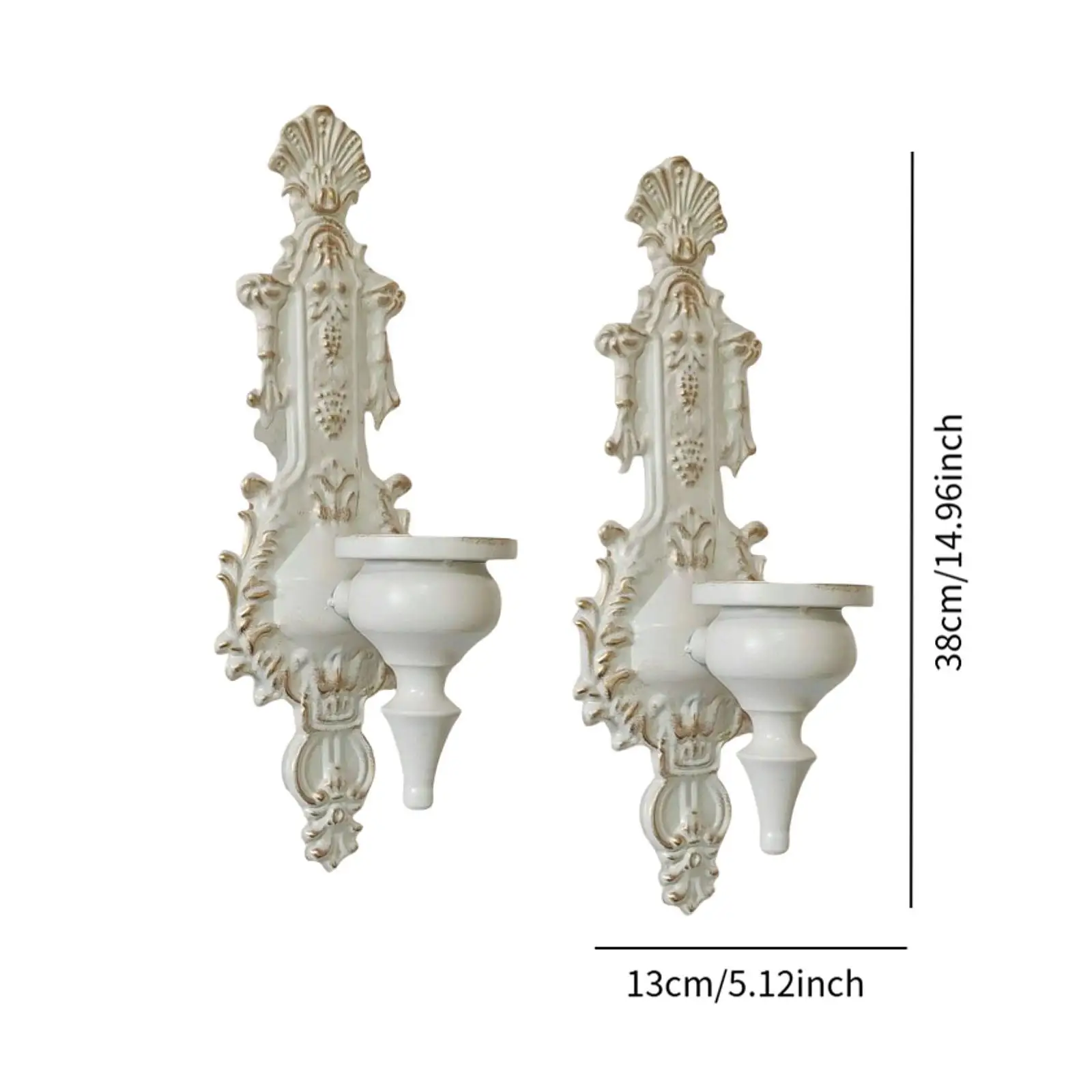 2x شمعدان هدايا حامل شموع مزخرف زخرفة حديدية مثبتة على الحائط للمنزل والزفاف والمدفأة والمهرجانات قطعة مركزية للطاولة