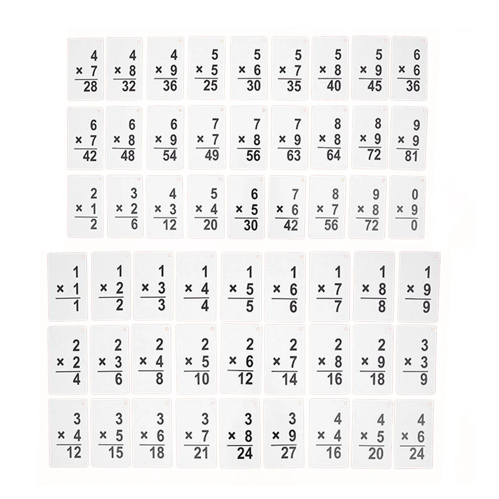 54 ชิ้นการ์ดคณิตศาสตร์สำหรับเด็ก แฟลชการ์ดคำนวณตัวเลข เกมการบวก ลบ ทรัพยากรการศึกษา