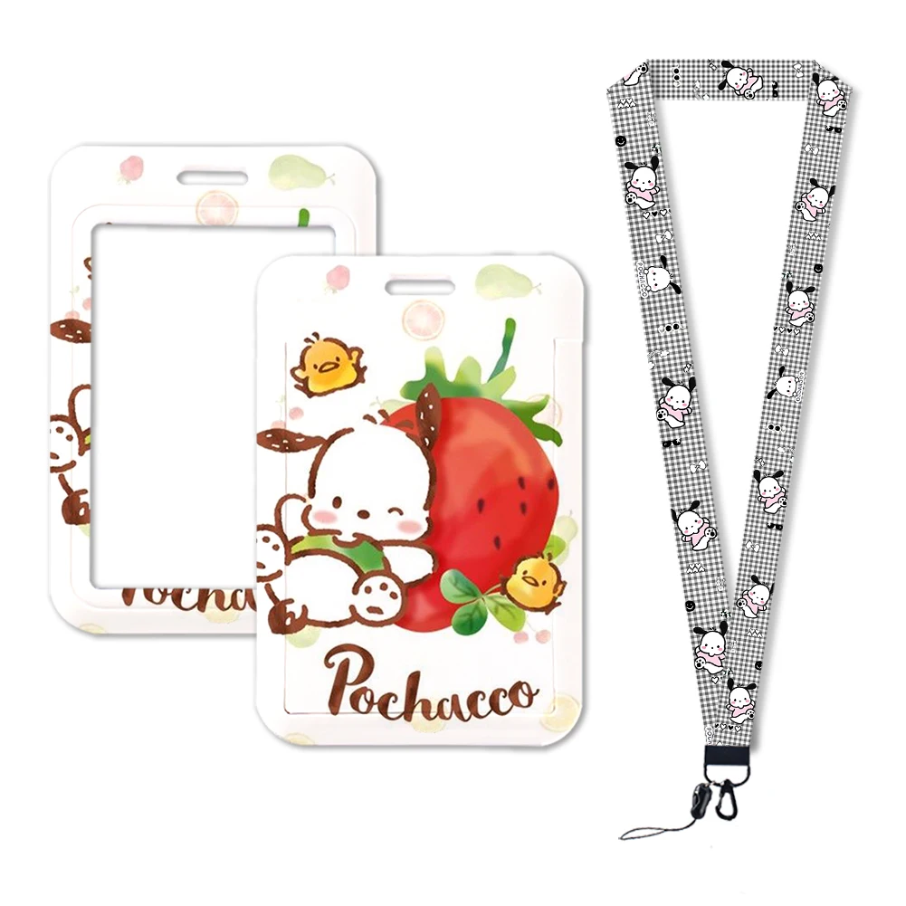 W Sanrio Schattige Hond Pochacco Lanyards Kaart Hals Hang Touw Sleutelhangers Riem Kaarthouder Sleutelhanger Sleutelhanger