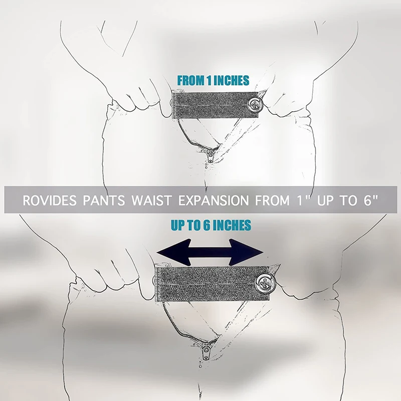 5 Stück Hosenverlängerungsgürtel Unisex Taillenband für enge Hosen, Jeans, Röcke, Umstandskleidung, Knöpfe, Haken, Bekleidungs-DIY-Nähzubehör – Detail 10