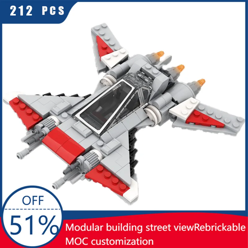 

212 шт., серия космических битв, пиратский истребитель, Moc, модель космического корабля, строительный блок, оригинальность, сборка, кирпичи, Рождественская игрушка в подарок
