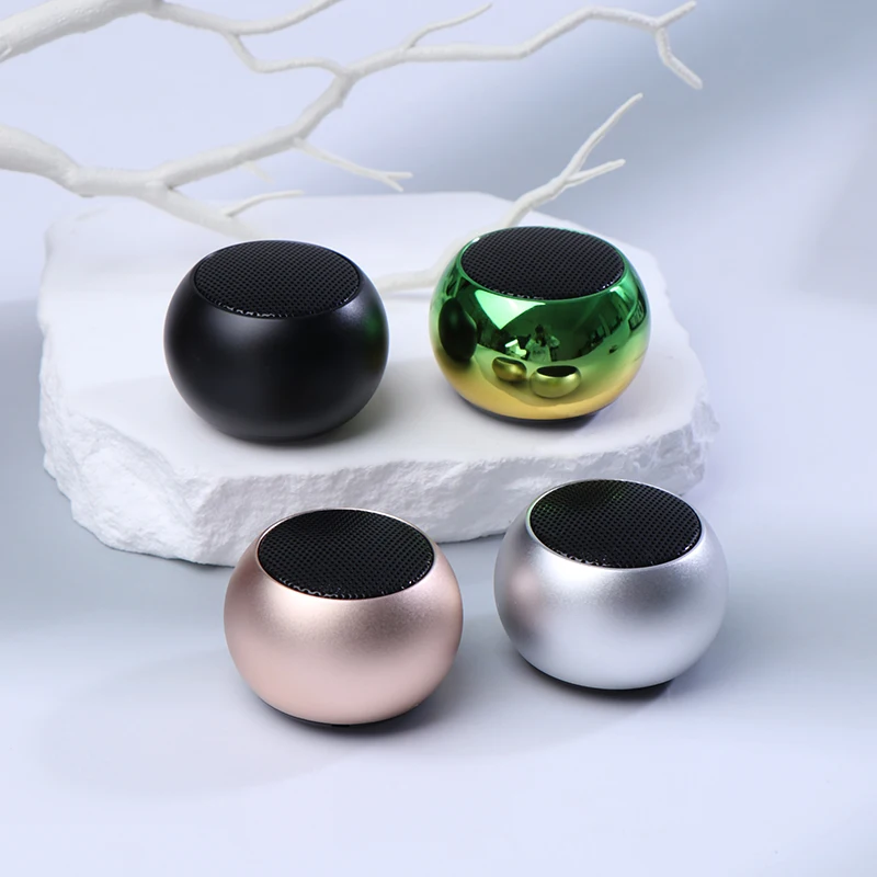 1Set  M3 High Quality Bass Mini LED Plating Loud Outdoor Sports Portable Round Small Wireless Speaker For Mobile Phone