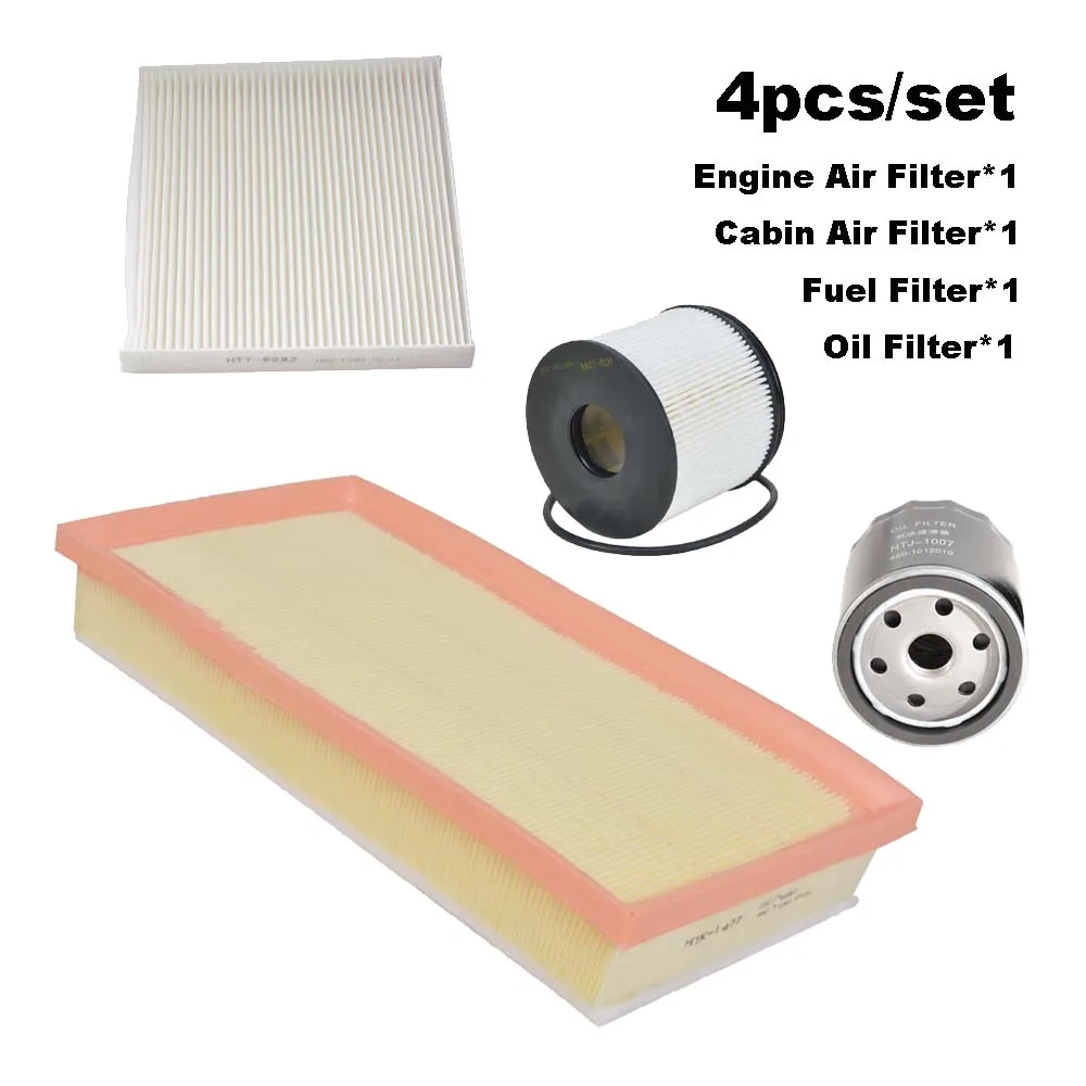 

4pcs Filter Set For Saic MAXUS Deliver 9 2.0TDI-Diesel 2019-2023 V90 Engine Cabin A/C Fresh Air Fuel Oil Filter Parts C00176661