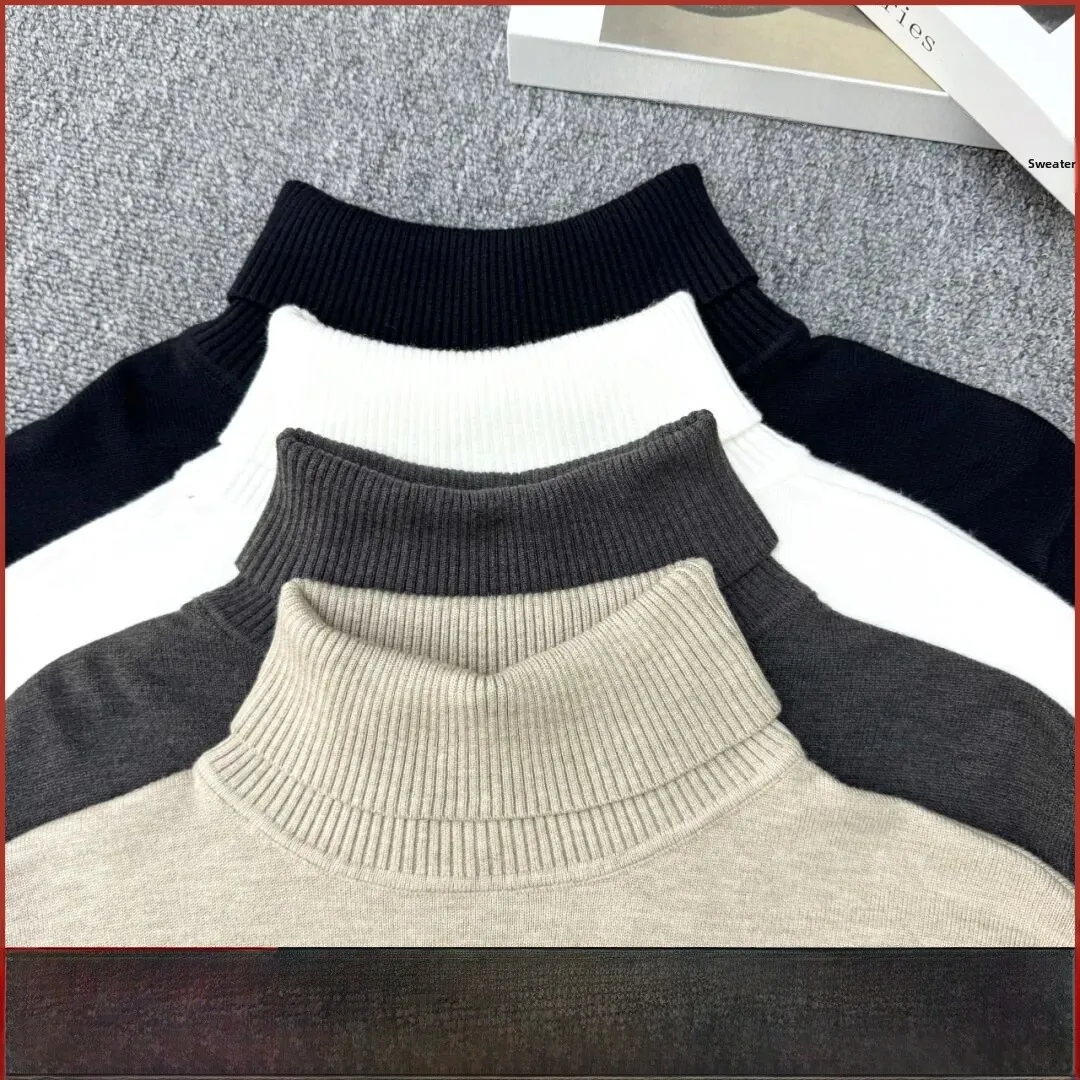 

Ретро американский вязаный свитер с высоким воротником для мужчин, теплый термостойкий удобный мягкий зимний топ из смеси полиэстера Long Sve