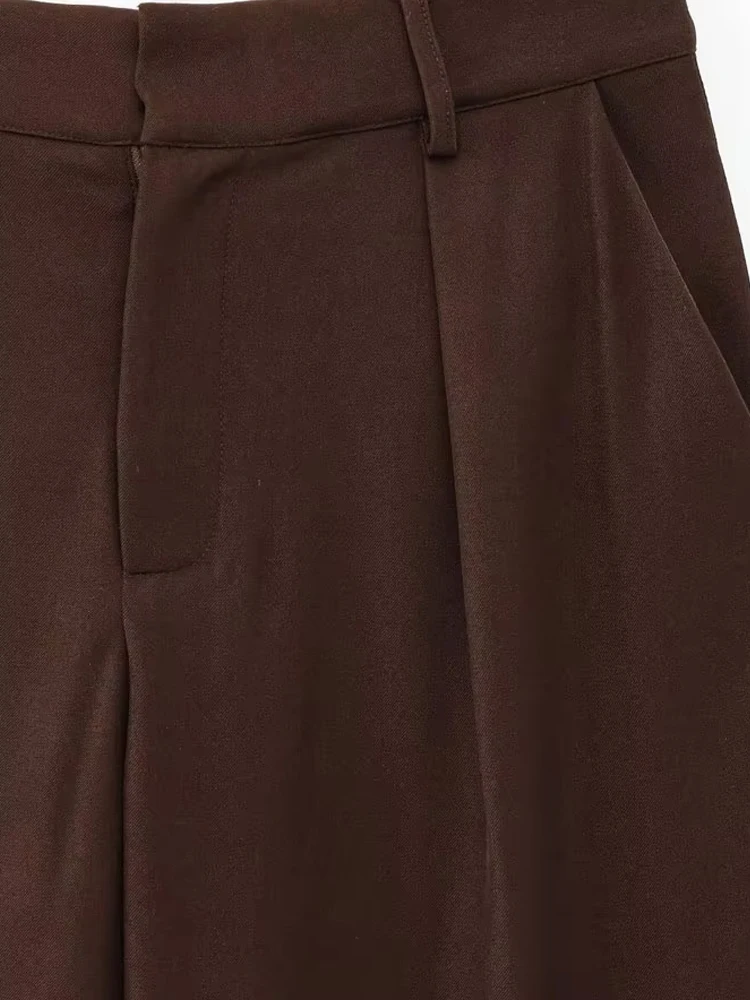 بنطلون عالي الخصر على شكل أسطوانة للنساء، سروال سهام أمامية وسحاب مع جيوب جانبية، ملابس نسائية
