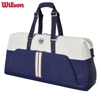 Wilson 2023 Navy 4-6pcs Tennis Racket Bag Super Tour Nylon Large Tennis Bag for 5 Racquets With Two Compartment