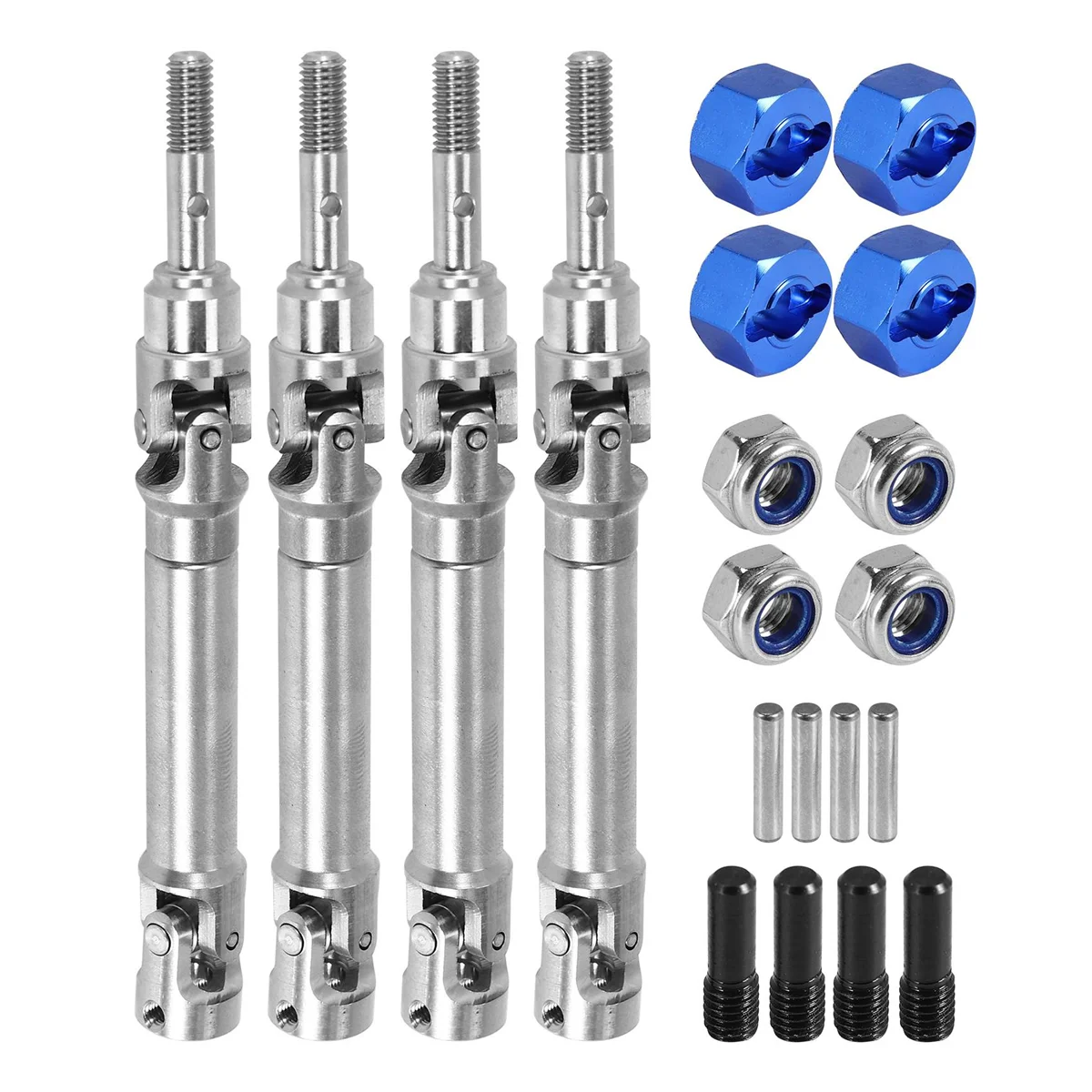 4Pcs Steel Front and Rear Drive Shaft CVD for 1/10 Slash Stampede Hoss VXL RC Car Upgrade Parts