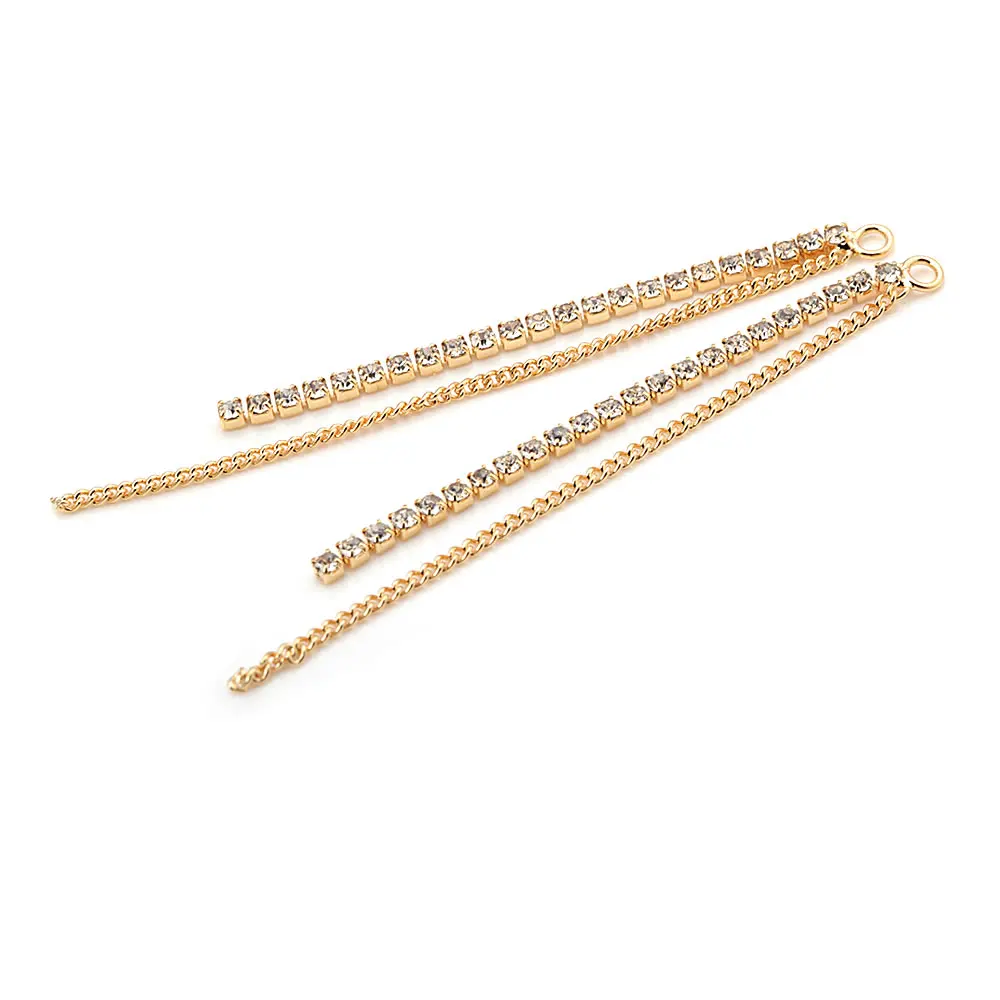 18K Gold Color Brass Heart Flower Star Chain Tassel Charms Earring Charms Jewelry Making Supplies Diy Findings Accessories