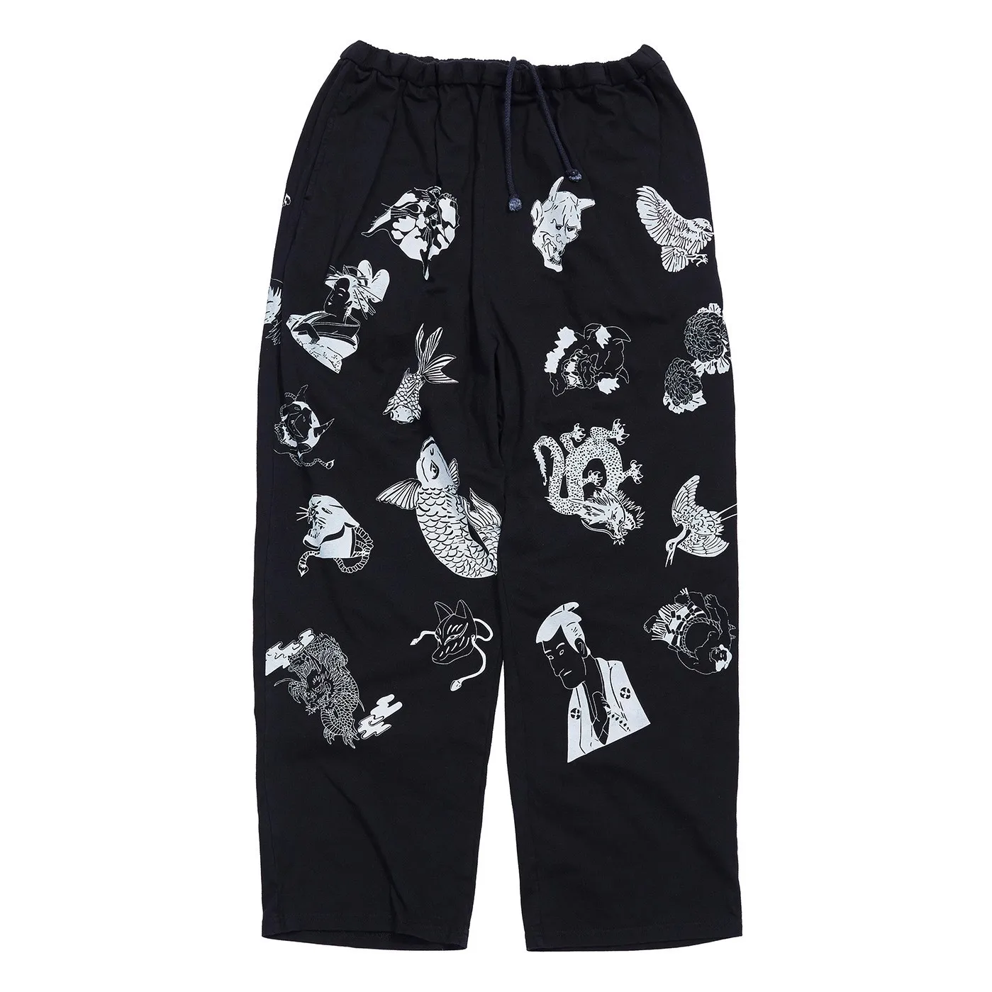 ربيع وصيف جديد قسط Qinglan زوجين القطن عارضة السراويل واسعة الساق الأزهار طباعة مستقيم قطع مريحة السراويل الطويلة