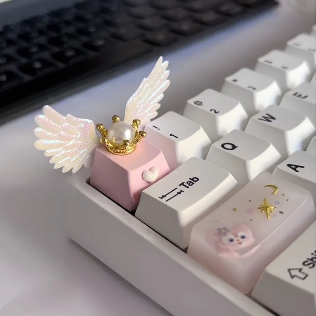 Beautiful Angel Winged Keycap for Cherry Cross Axis Mechanical Keyboard OEM Keycap Fairy Keycap