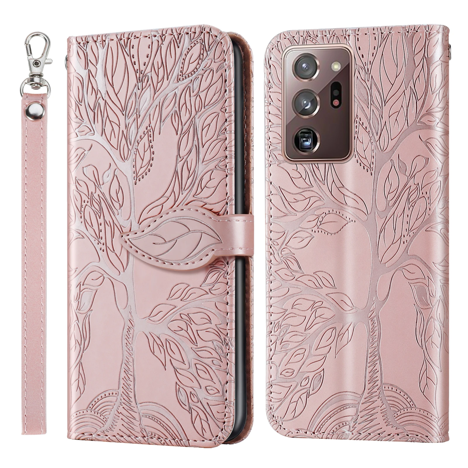 

For Samsung Galaxy Note20 Ultra case, Tree of Life leather case with card slot, clamshell leather case