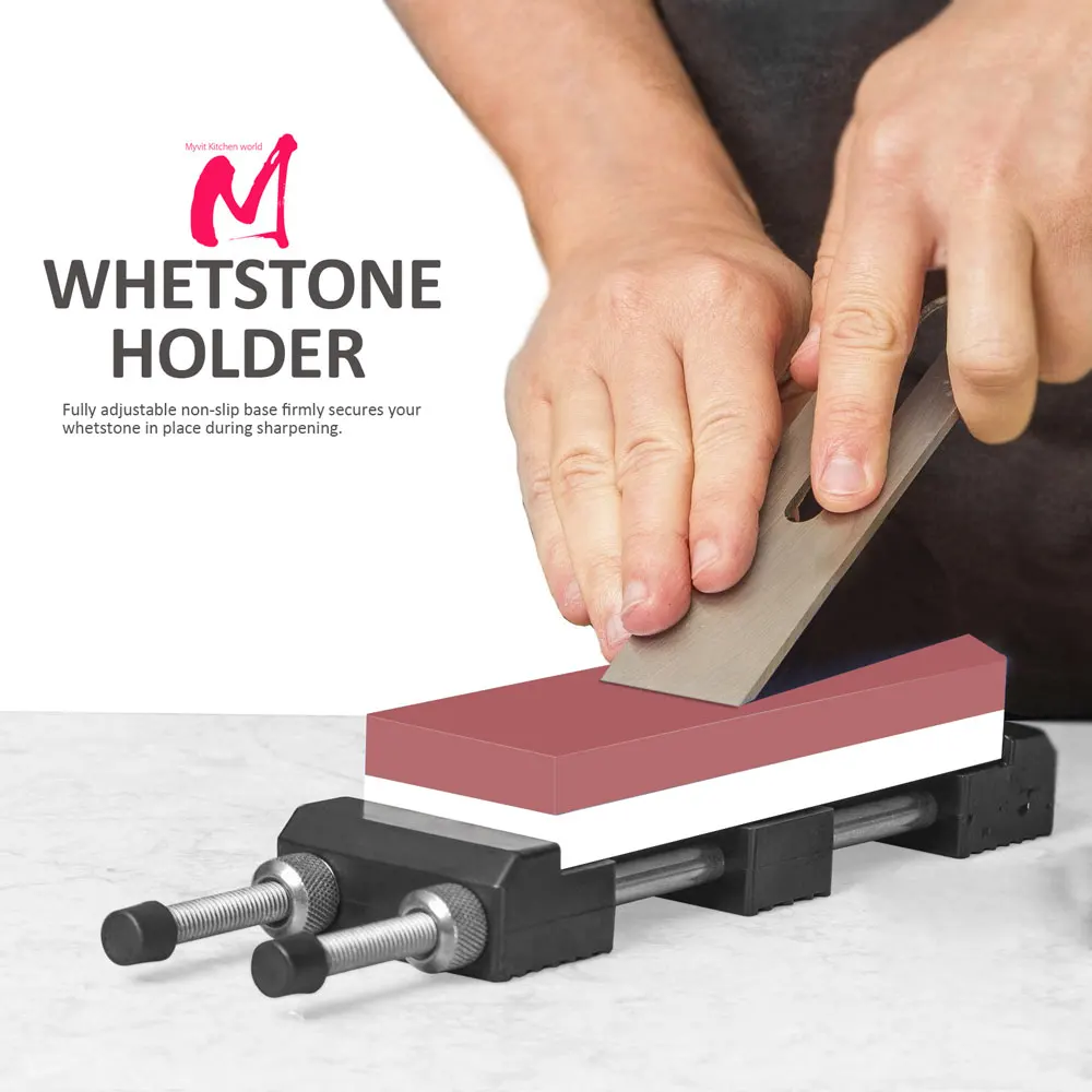 Sharpening Stone Holder Whetstone Sharpening Holder with Adjustable No-Slip Base Stainless Steel