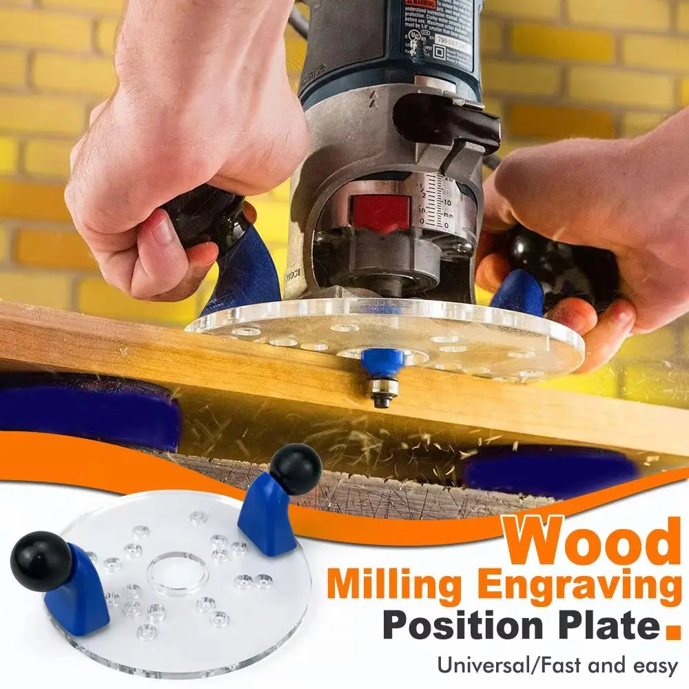 

Double Handles Woodworking carving positioning disc Fixed-base Guide Easy Installation Inverted board carving machine