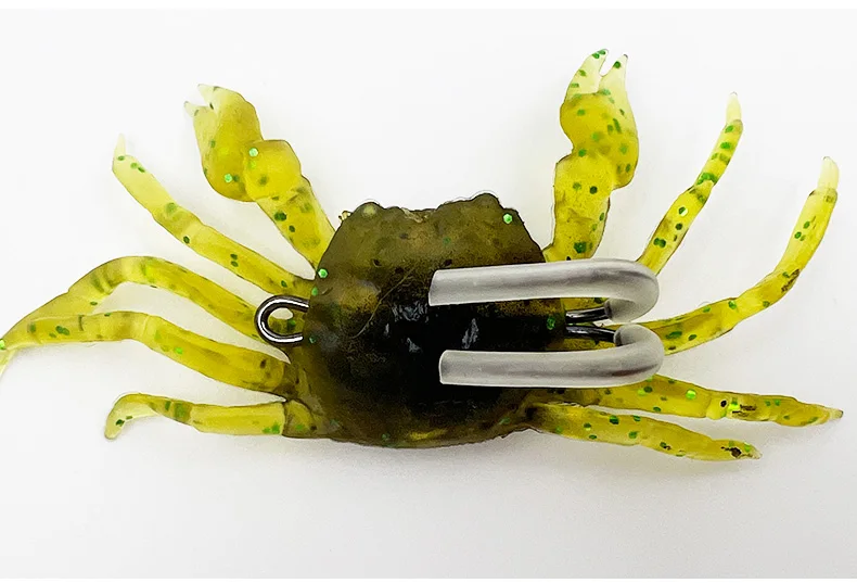 ShareShark 5 Stück/Box 3D-Simulations-Gummi-Krabben Weiche Angelköder mit Doppelhaken Meeresfischerei-Köder Falle Angelzubehör – Detail 9